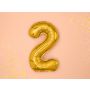Balon foliowy na hel Cyfra "2", 35 cm, złoty - 4